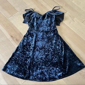 American Eagle Navy velvet mini dress
